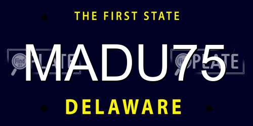 MADU75 Delaware License Plate