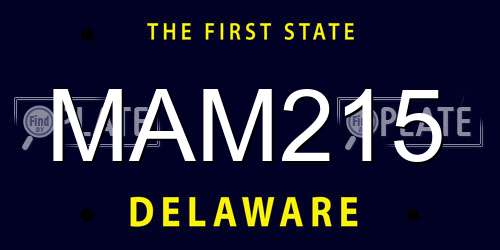 MAM215 Delaware License Plate
