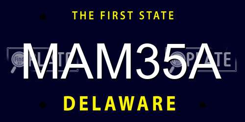 MAM35A Delaware License Plate