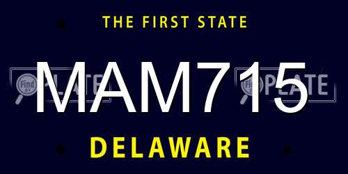 MAM715 Delaware License Plate