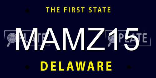 MAMZ15 Delaware License Plate