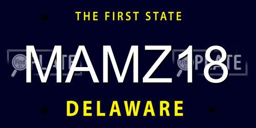 MAMZ18 Delaware License Plate