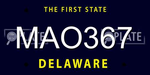 MAO367 Delaware License Plate