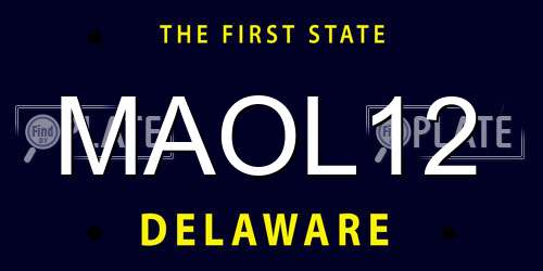 MAOL12 Delaware License Plate