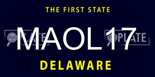 MAOL17 Delaware License Plate