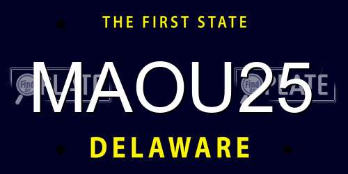 MAOU25 Delaware License Plate