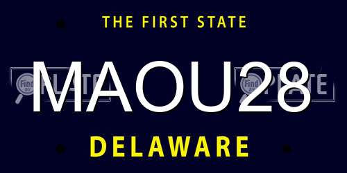 MAOU28 Delaware License Plate