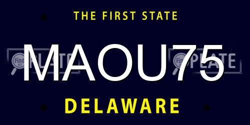 MAOU75 Delaware License Plate