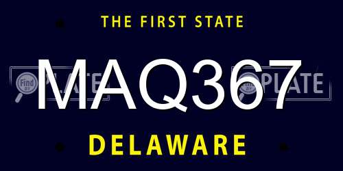 MAQ367 Delaware License Plate