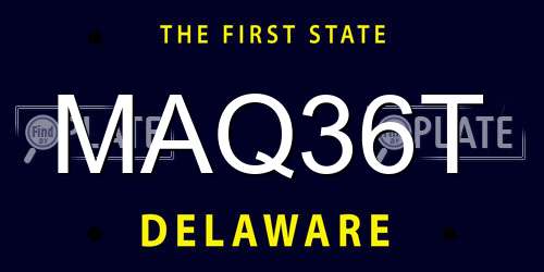 MAQ36T Delaware License Plate