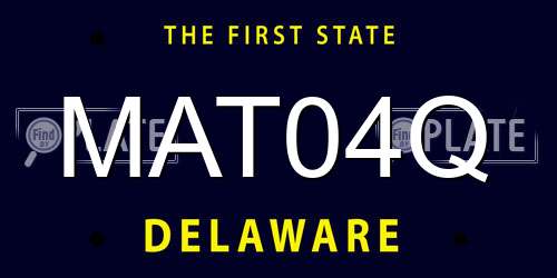 MAT04Q Delaware License Plate