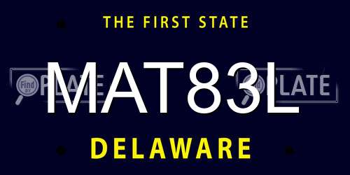 MAT83L Delaware License Plate