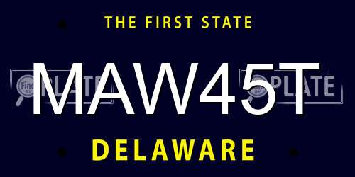 MAW45T Delaware License Plate