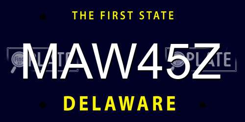 MAW45Z Delaware License Plate