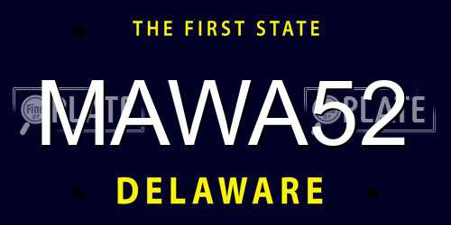 MAWA52 Delaware License Plate