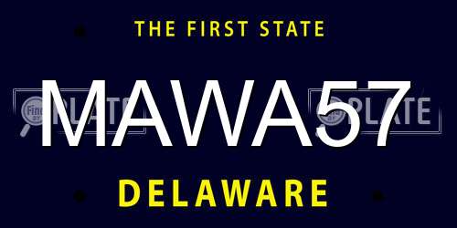 MAWA57 Delaware License Plate