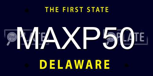 MAXP50 Delaware License Plate
