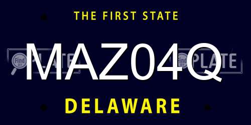 MAZ04Q Delaware License Plate