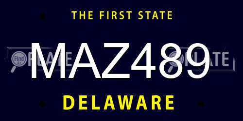 MAZ489 Delaware License Plate