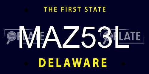 MAZ53L Delaware License Plate