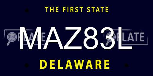 MAZ83L Delaware License Plate
