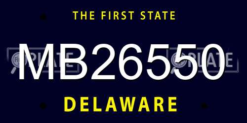 MB26550 Delaware License Plate