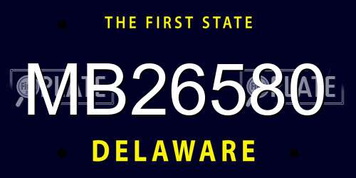 MB26580 Delaware License Plate