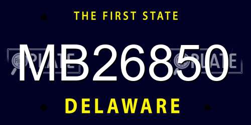 MB26850 Delaware License Plate
