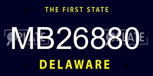 MB26880 Delaware License Plate