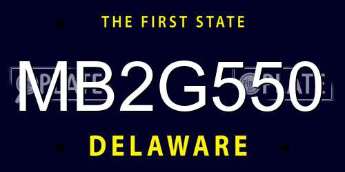 MB2G550 Delaware License Plate