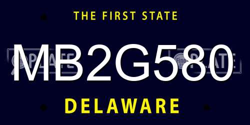 MB2G580 Delaware License Plate