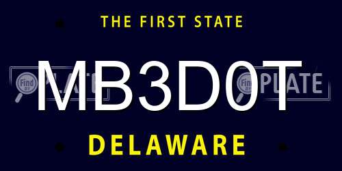MB3D0T Delaware License Plate