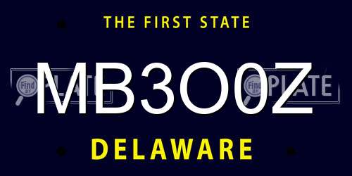 MB3O0Z Delaware License Plate