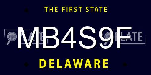 MB4S9F Delaware License Plate