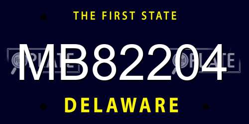 MB82204 Delaware License Plate