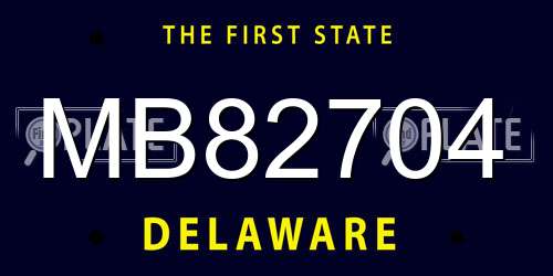 MB82704 Delaware License Plate