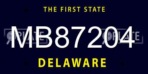 MB87204 Delaware License Plate