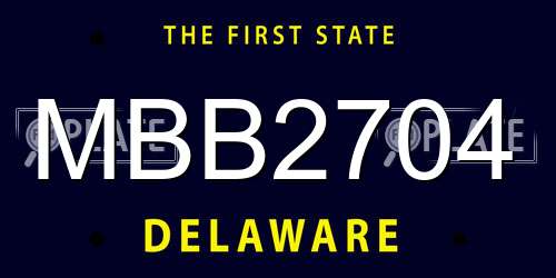 MBB2704 Delaware License Plate