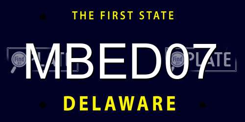 MBED07 Delaware License Plate