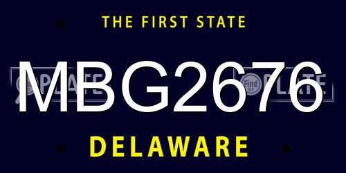 MBG2676 Delaware License Plate