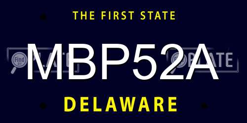MBP52A Delaware License Plate