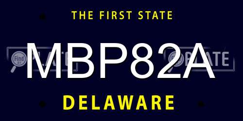 MBP82A Delaware License Plate