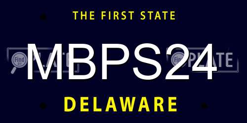 MBPS24 Delaware License Plate