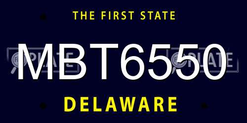 MBT6550 Delaware License Plate