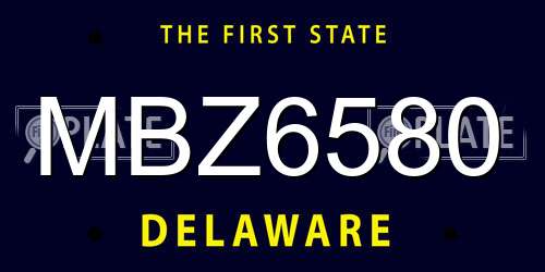 MBZ6580 Delaware License Plate