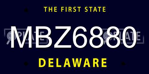 MBZ6880 Delaware License Plate