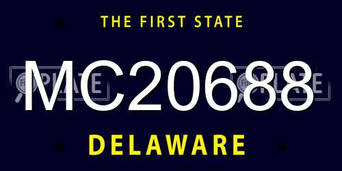 MC20688 Delaware License Plate