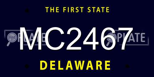 MC2467 Delaware License Plate