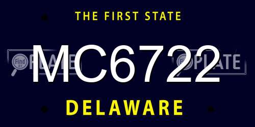 MC6722 Delaware License Plate