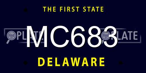 MC683 Delaware License Plate